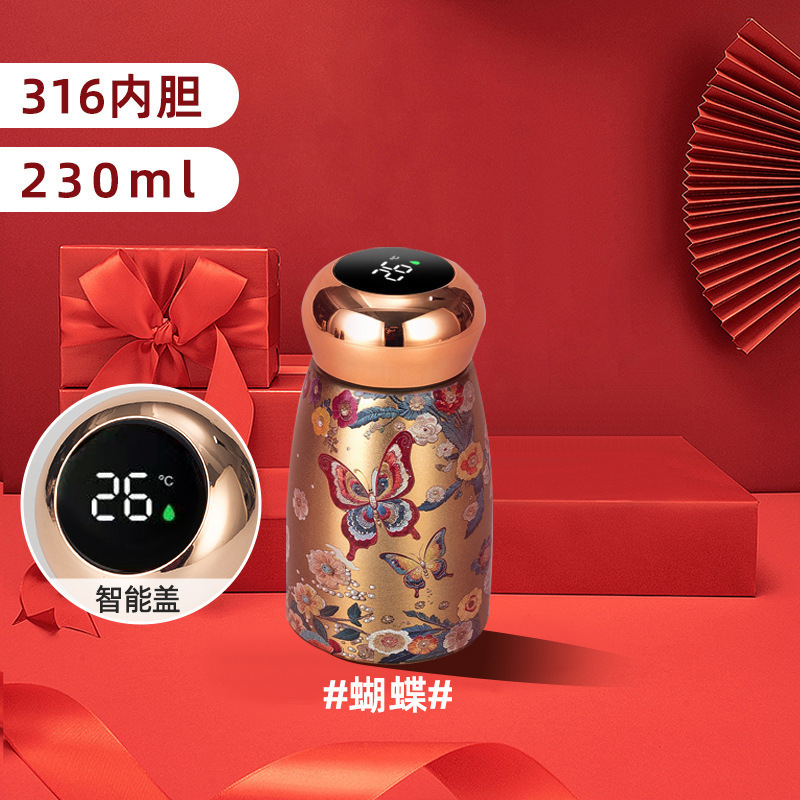 迷你蘑菇杯智能显温口袋杯女生高颜值国风水杯便携小巧随手保温杯|undefined