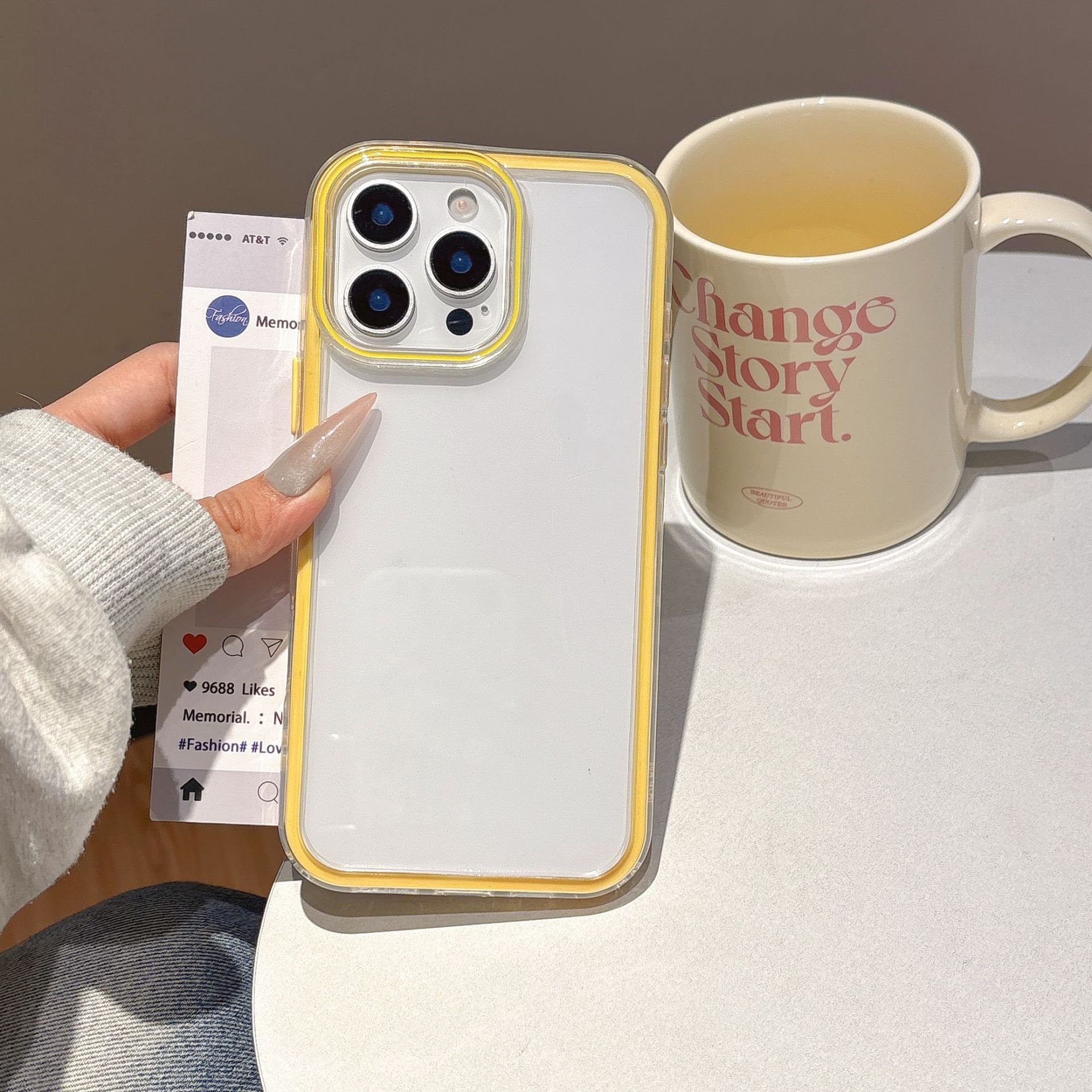 Grooved Acrylic Phone Case With Resin For Iphone 16 Pro Max_voghion.com