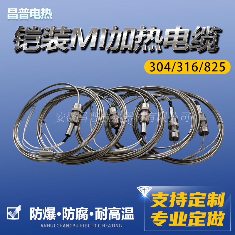 Changpu Manufacturer Mineral Insulated MI Heating Cable 316 Armored Stainless Steel Heat Tracing Bel