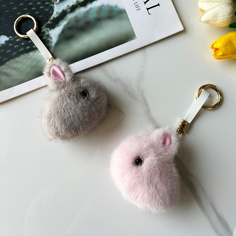 Imitación visón pelo conejito llavero colgante mini versión bolso colgante de felpa colgante suministro de fabricantes de accesorios para automóviles