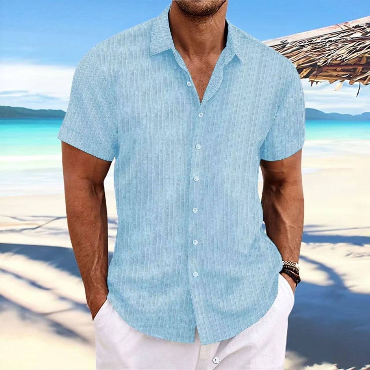 169g Weight Short Sleeve Sleeve Length Regular Sleeve Sleeve Type Cotton Blend, Cotton and Linen Fabric Type Regular Top Length Blouse Tops Type Casual, Street Occasion Turndown Neckline Loose Fit Type Solid Color Pattern Summer Season Men's Gender Simple Style, Classic Style Style Wholesale Men's Cotton Blend Cotton And Linen Simple Style Classic Style Solid Color Short Sleeve Men's Shirts 10