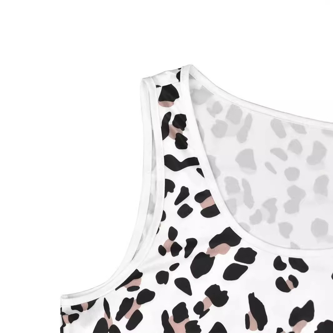 ChicShe Cross-Border European And American Plus Size Casual Leopard Print Tank Top Shorts Pyjama Two-Piece Set_voghion.com