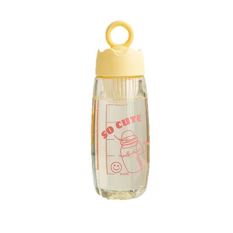 High-looking simple plastic space cup with filter tea cup student portable direct drinking space cup handy cup