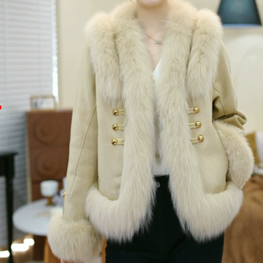 2024 осенняя зимняя шерстяная куртка модная элегантность легкая роскошная дикая женская короткая зимняя теплая женщина