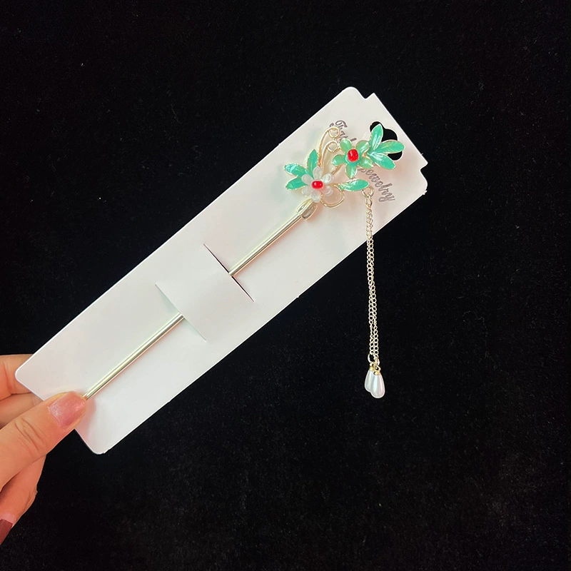 Hairpin Hanfu заколка для волос, орхидея цветочный декоративный аксессуар для волос, простая элегантная китайская стиль