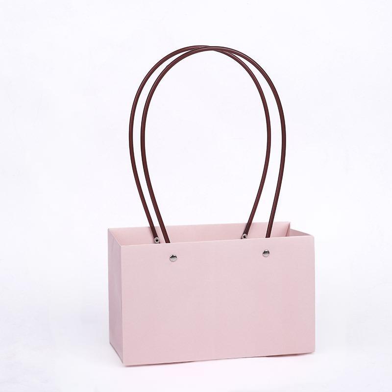 Día de la Madre Macaron Bolsa de arreglos florales portátil Embalaje de flores al por mayor Bolsa de embalaje de ramo impermeable Caja de flores florales Canasta