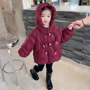 Girls' Winter Down Jacket Baby Girl's Winter Western Style National Style Button Down Jacket Children's Winter New Style Cotton Clothes Trendy