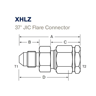 Parker派克 37°JIC扩口接头XHLZ系列 4 - 4S XHLZ - 2507