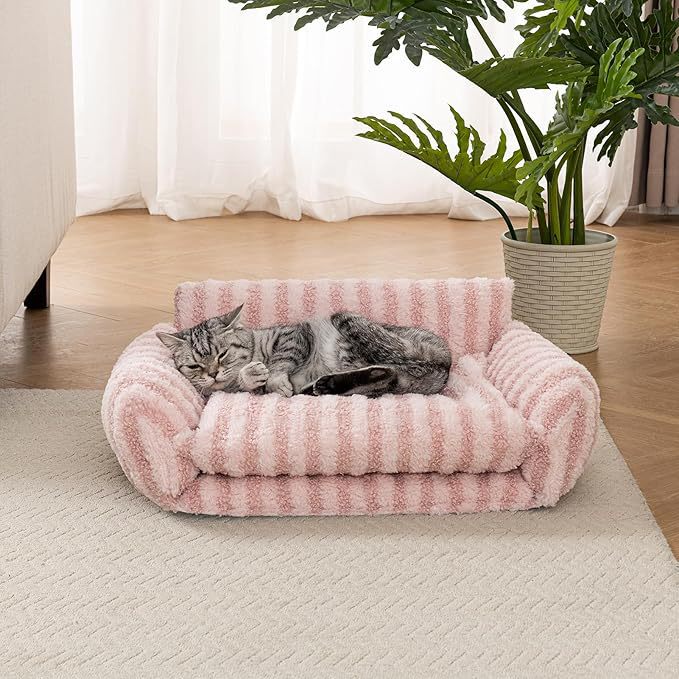 Cross-Border Amazon Best-Selling Cat Bed, Fluffy Plush Multifunctional Double-Layer Soft Pet Sofa, Orthopedic Sofa Nest Bed