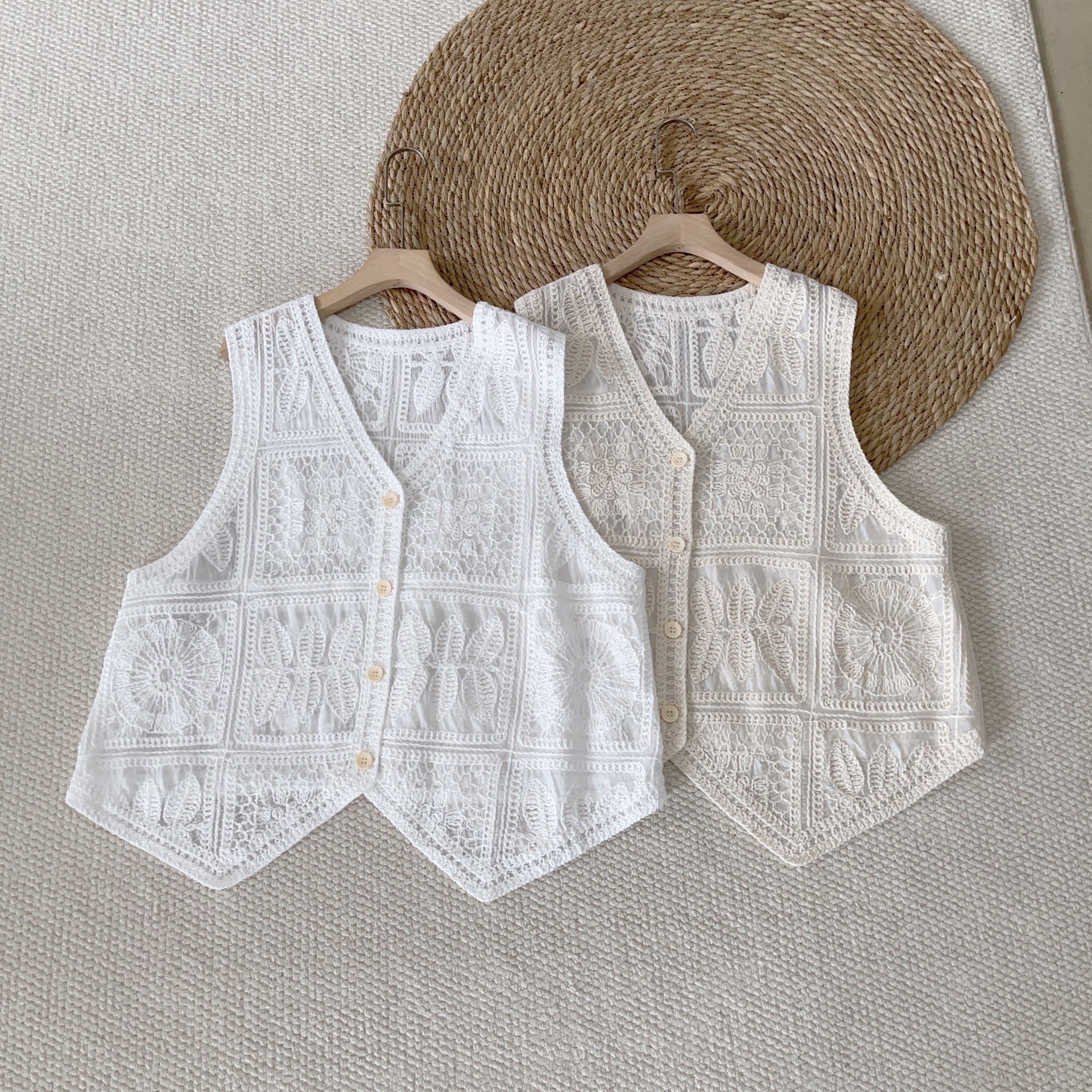 Bohemian Crochet Hollow Vest Women's Summer New Style Cardigan Sleeveless Top