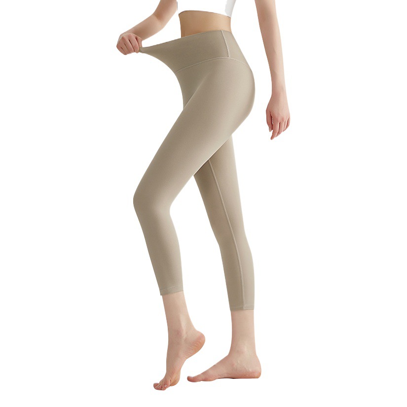 Pantalones de yoga Weiman sin costuras, tipo capri, sin líneas incómodas, de cintura alta, realzan los glúteos, leggings deportivos para mujer, aptos para usar al aire libre.