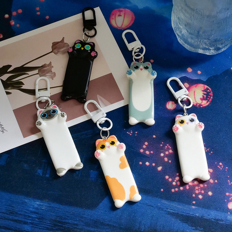 Long Cat Keychain Cute Cartoon Soft Cute Moe Bag Pendant Couples Girlfriend Schoolbag Accessories Gift