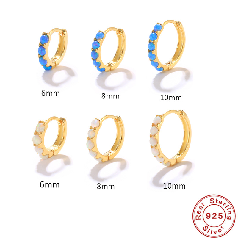 7g Weight Artificial Gemstones Inlay Material Earrings Classification 1 Piece Quantity 1 Piece 925 Sterling Silver Artificial Gemstones Round Earrings