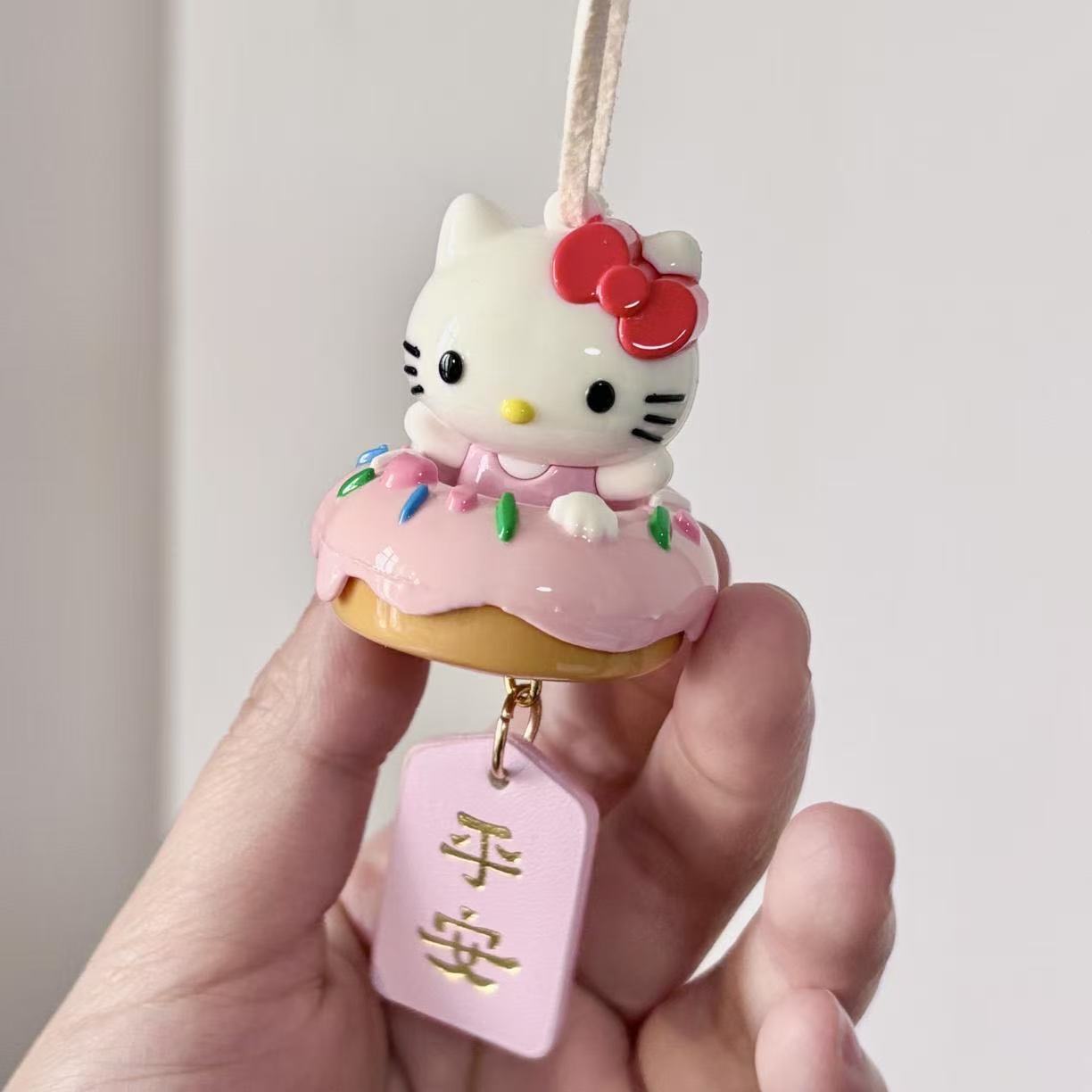 Kt cat donut safety car pendant, cute cartoon car interior decoration, creative gift ornament, niche item