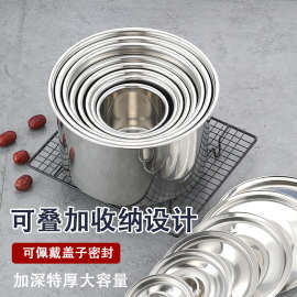 不锈钢味盅家用商用调料盆加厚带盖厨房调味料盅装油盆圆形调料罐
