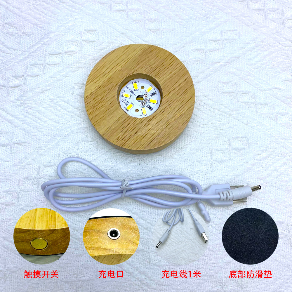 USB5V ultra delgada cubierta abierta armario redondo armario de vinos armario de exhibición lámpara de placa pequeña lámpara redonda lámpara de noche impresión 3D