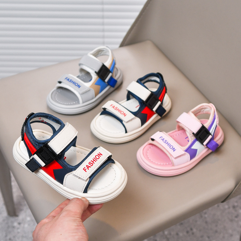 Sandalias para niños nuevo verano 2025 zapatos de playa deportivos y de ocio para niños y niñas sandalias antideslizantes de suela suave para niños y niñas