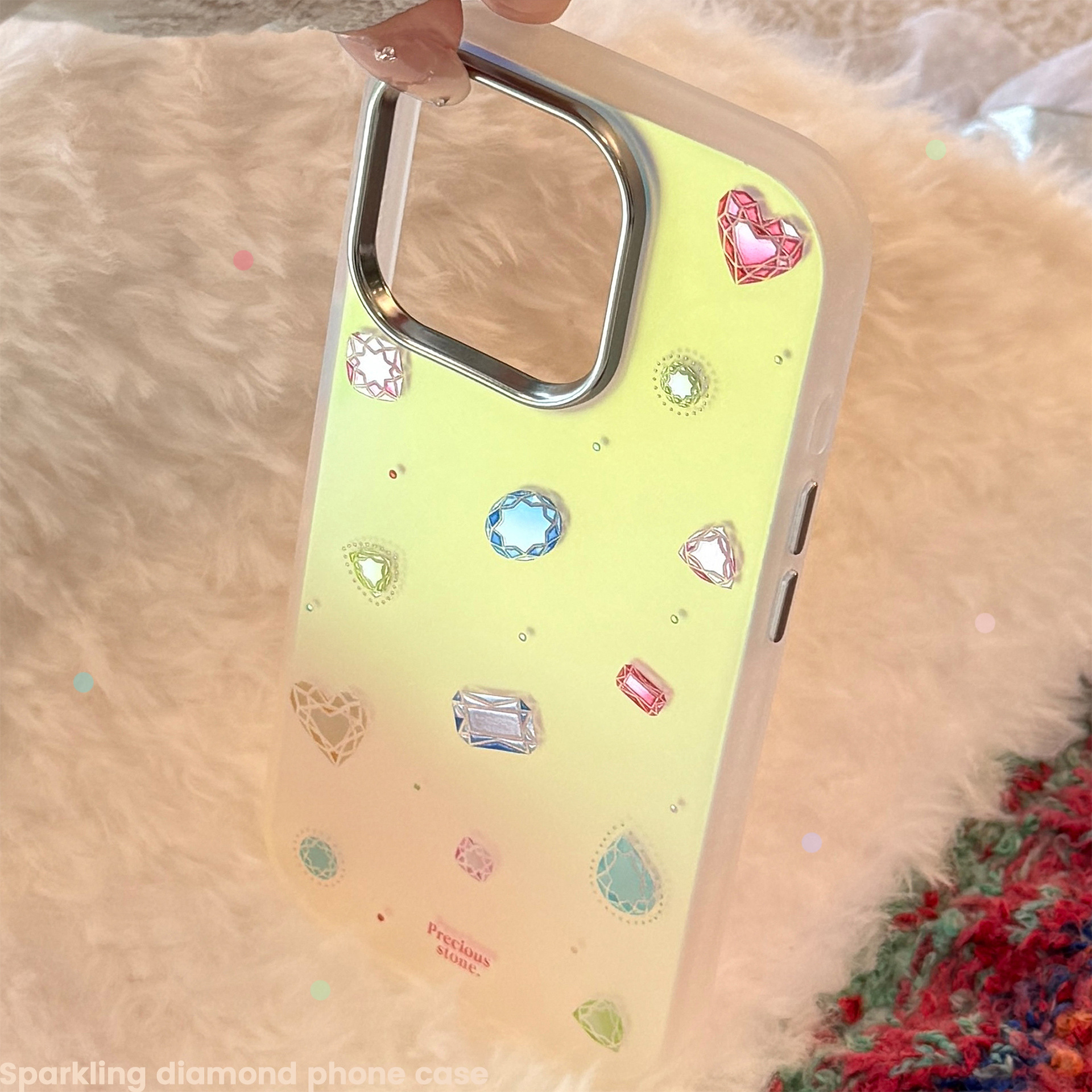 Jewelry de color de oro para iphone17Promax caso de teléfono 16 galvanizado 15 resistente a la caída duro 13 láser avanzado