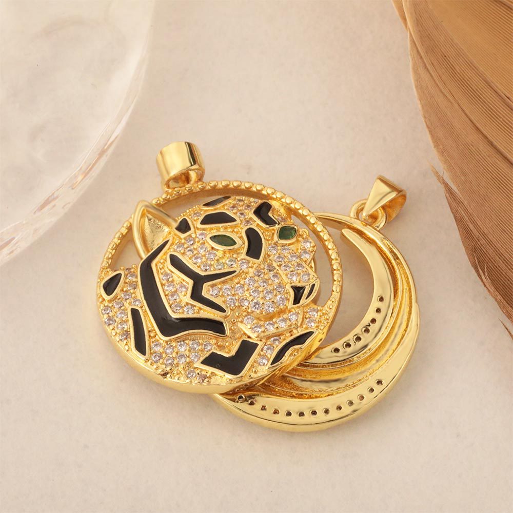 Holiday, Daily Occasion 1 Piece Copper Zircon Animal Jaguar Pendant Necklace