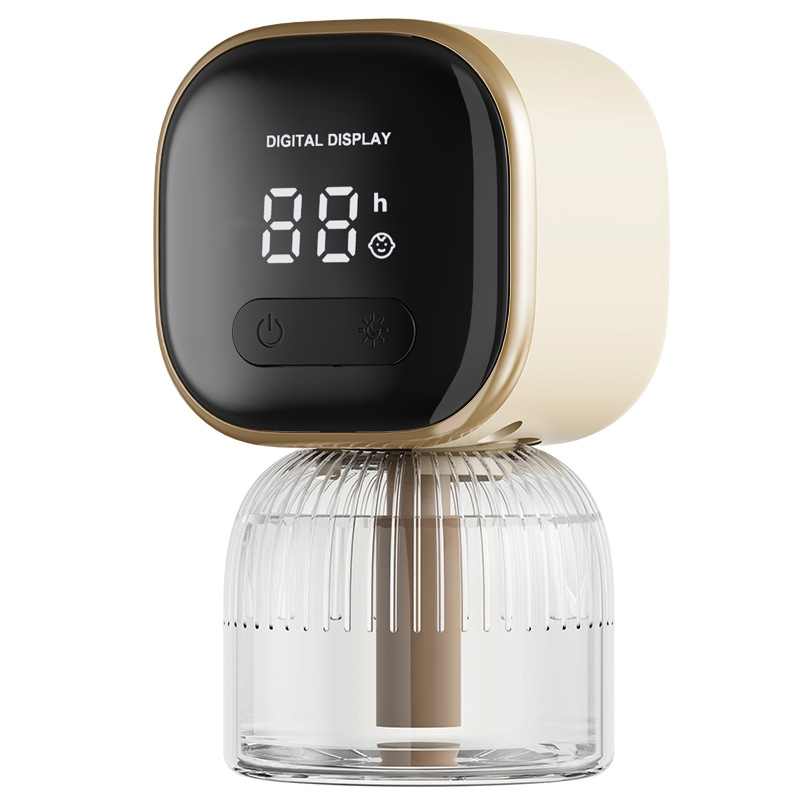 작은 사각형 스크린 디지털 디스플레이 모기 구충제 [타이밍] - 베이지 (모기 구충제는 포함되어 있지 않습니다)