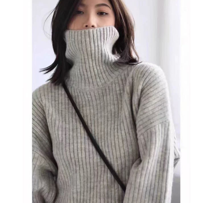 Popular Slim High-Neck Sweater for Women, Loose New Style Women's Bottoming Shirt, Autumn and Winter Thickened Style, Tight-Fitting Popular Slim High-Neck Sweater for Women, Loose New Style Women's Bottoming Shirt, Autumn and Winter Thickened Style, Tight-Fitting