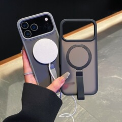 一体挂绳支架磁吸适用苹果17Promax手机壳iPhone16肤感防滑防摔壳