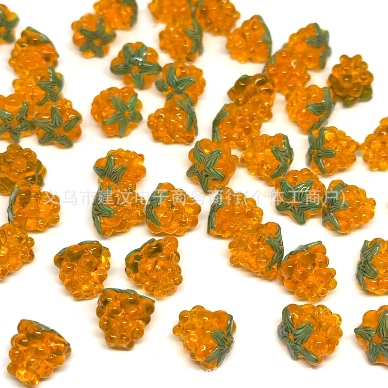 草莓葡萄琉璃珠可爱ins手绘玻璃珠子DIY跨境饰品手工制作用品|undefined