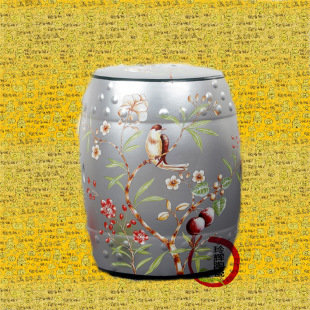 Ceramic drum stool stool drum Pier embroidered Pier ceramic drum stool new Chinese outdoor ceramic stool hundred flowers blooming grass stool