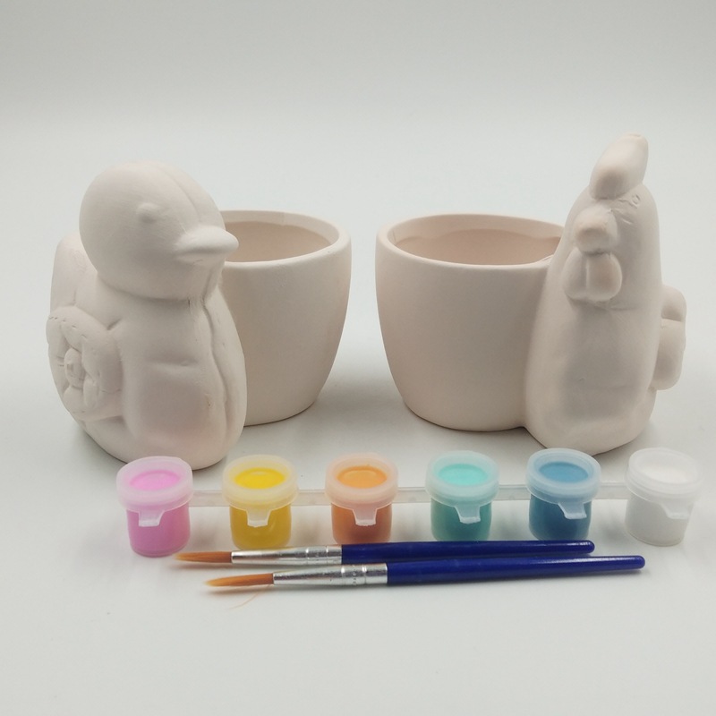 DIY pintura para colorear pintura cerámica blanco embrión molde de juguete para niños graffiti para colorear pintura cerámica rompecabezas llanura Embrión