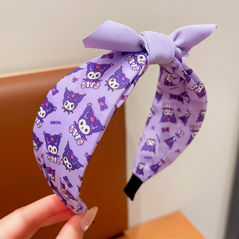 Bebé antideslizante no estrangular bandas de cabello para niñas bandas de cabello de borde ancho bandas de cabello para niños Kulomi arco bandas de cabello