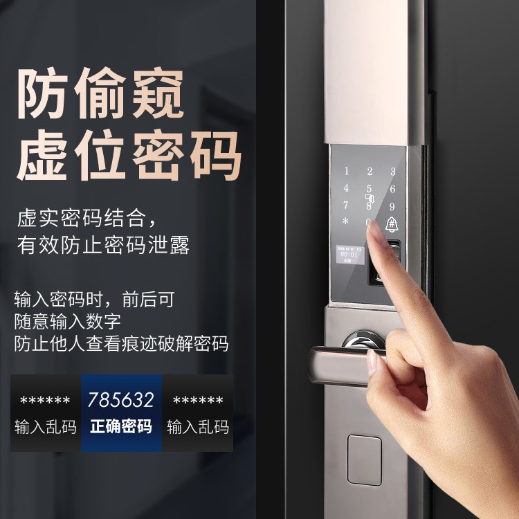 Cerradura clásica de huellas dactilares deslizante Bluetooth Cerradura de contraseña doméstica Cerradura de tarjeta magnética Cerradura inteligente de puerta antirrobo Cerradura deslizante automática