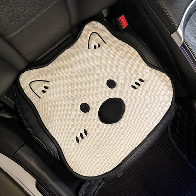 Seat cushion, seat cover All Seasons, Cute Cartoon Dog Design - linen-style-high-west-white-front-row