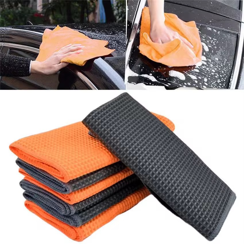 Waffle toalla de piña toalla de limpieza de automóviles toalla absorbente de automóviles toalla de vidrio sin marcas toalla de lavado de automóviles transfronteriza