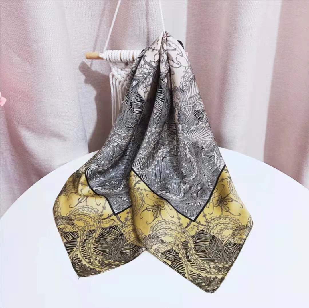 Verano nuevos productos de moda versátil delgado regalo bufandas de seda 70 bufandas cuadradas bufandas de seda bufandas decorativas bufandas bufandas para la madre al por mayor