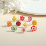 Apple, мультяшные фруктовые свежие милые серьги, милая клубника для школьников, в корейском стиле, новая коллекция
