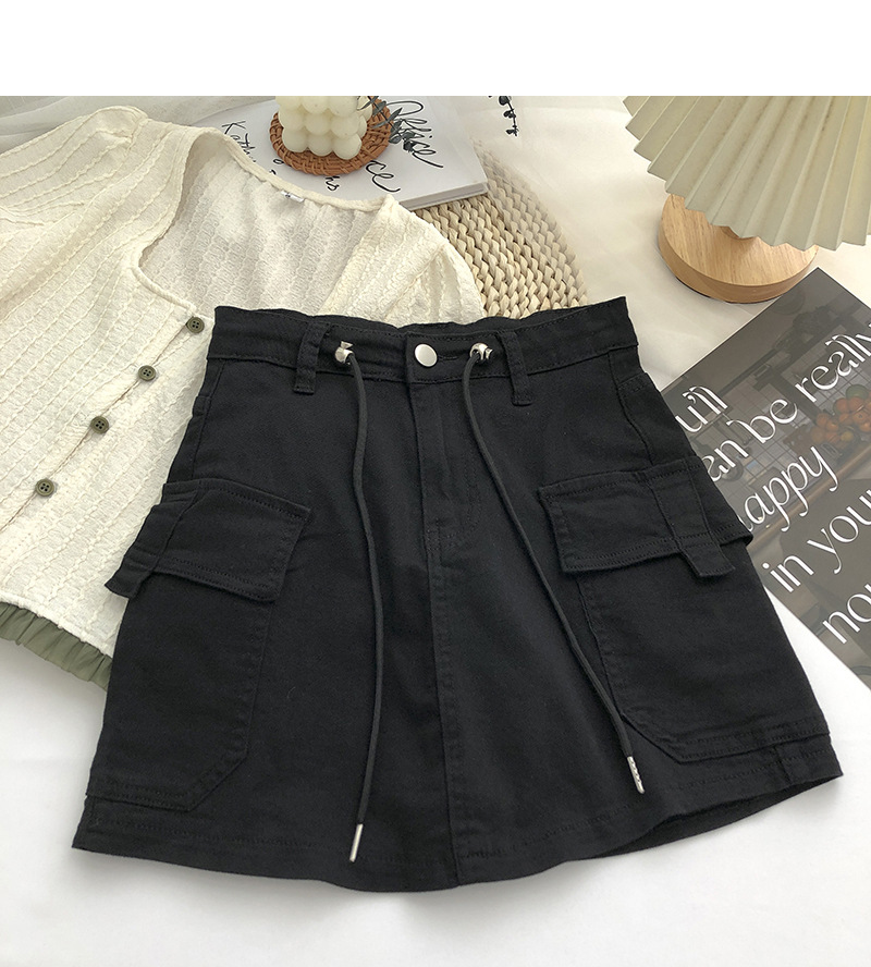 236g Weight Above Knee Dress Length Type Hip Skirt Dresses Type Denim Fabric Type Mid Waist Waist Line Micro-Elastic Elasticity Holiday, Daily Occasion Regular Fit Fit Type Printing Pattern Summer, Spring Season Women's Gender Streetwear Style Slim High Waist Denim Skirt Women's Summer Retro Slim Short Skirt 18