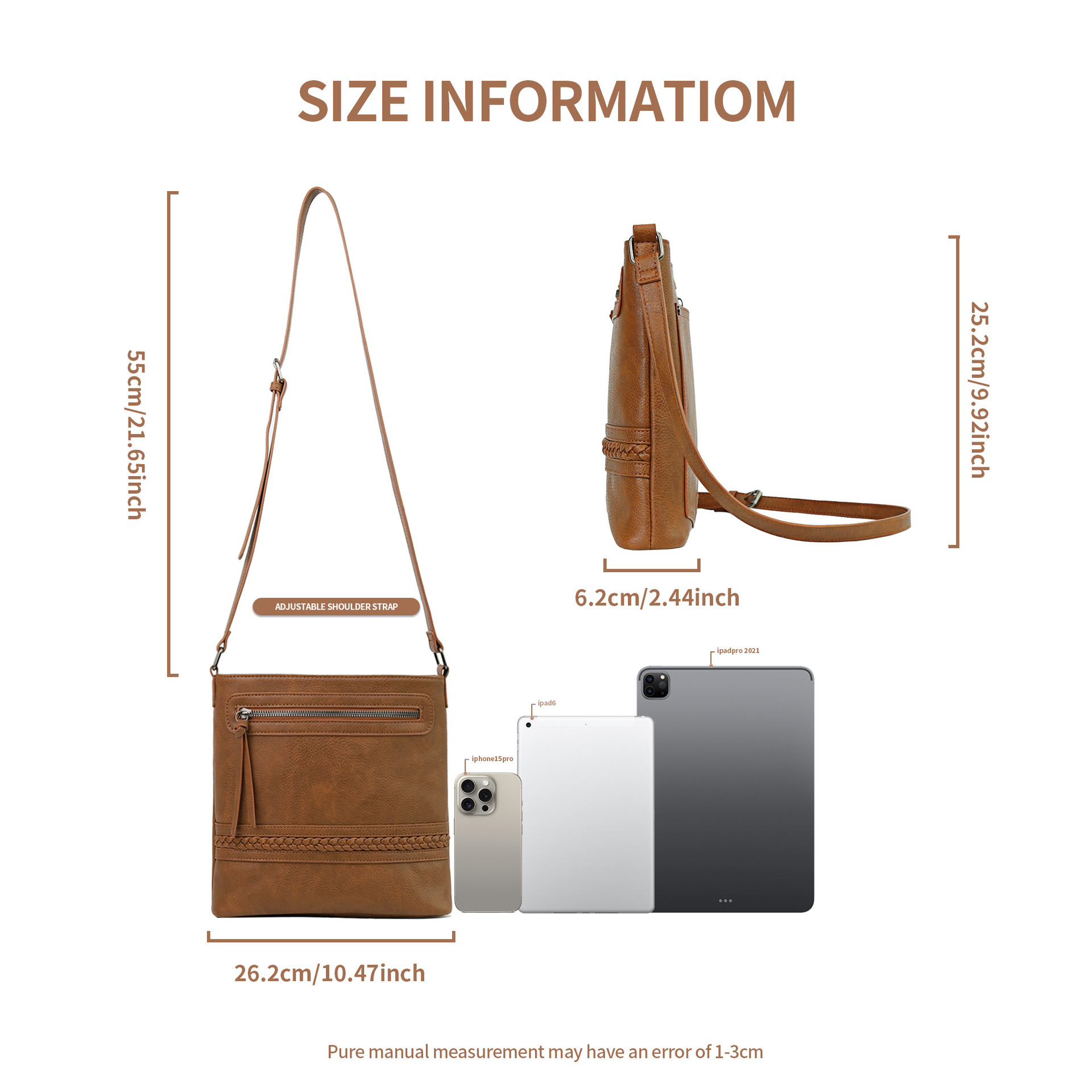 Single Shoulder Strap Strap Type Shoulder Bag Bags Type Women's Pu Leather Solid Color Basic Vintage Style Square Zipper Shoulder Bag