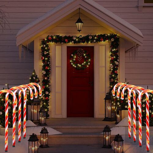 Cross-border one-to-ten cane lights Christmas decoration candy lollipops festive indoor courtyard lights