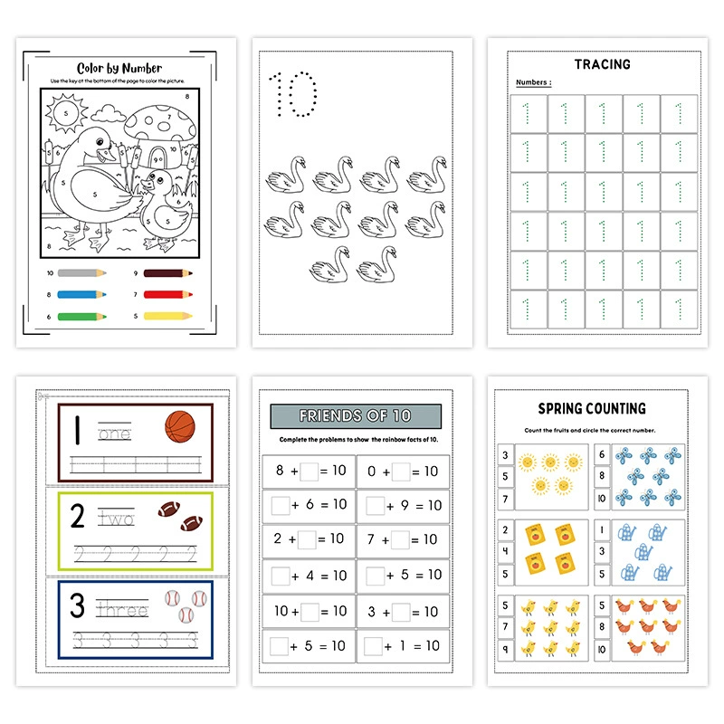 Новый продукт кросс-бордер Let's Count and Color Count и раскраска preschool математика раскраска книга