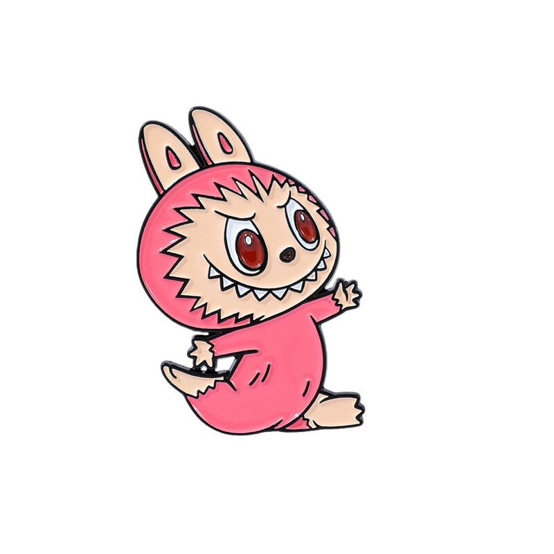 Labubu かわいいブローチ漫画の個性面白い金属バッジ男性と女性の学生バッグ服バッグペンダント|undefined