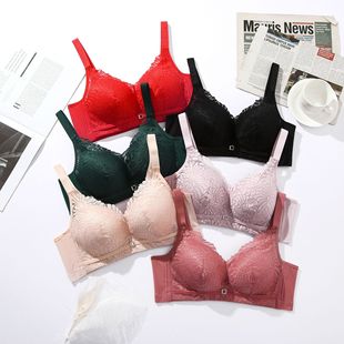 2024 New Style Non-Magnetic, Wire-Free, Thin Cotton Underwear, Side-Gathering, Sweat-Wicking, Push-Up Bra, Soft Bra