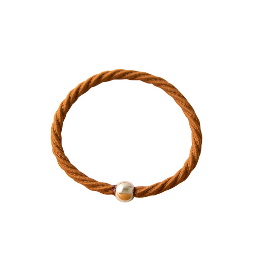 Korean new twill small gold beads hair rope, simple, basic, versatile, high elasticity, Japanese new color small leather case for women