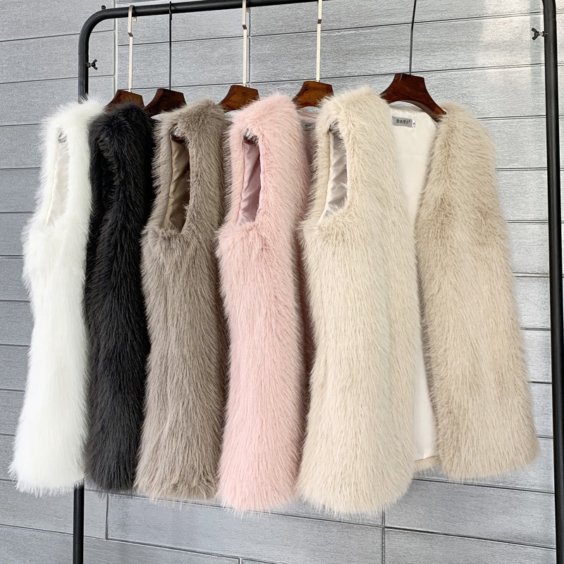 Women's Clothing Tuscan fox fur winter mid length fur vest warm female vest coat soft_ecoleips.com