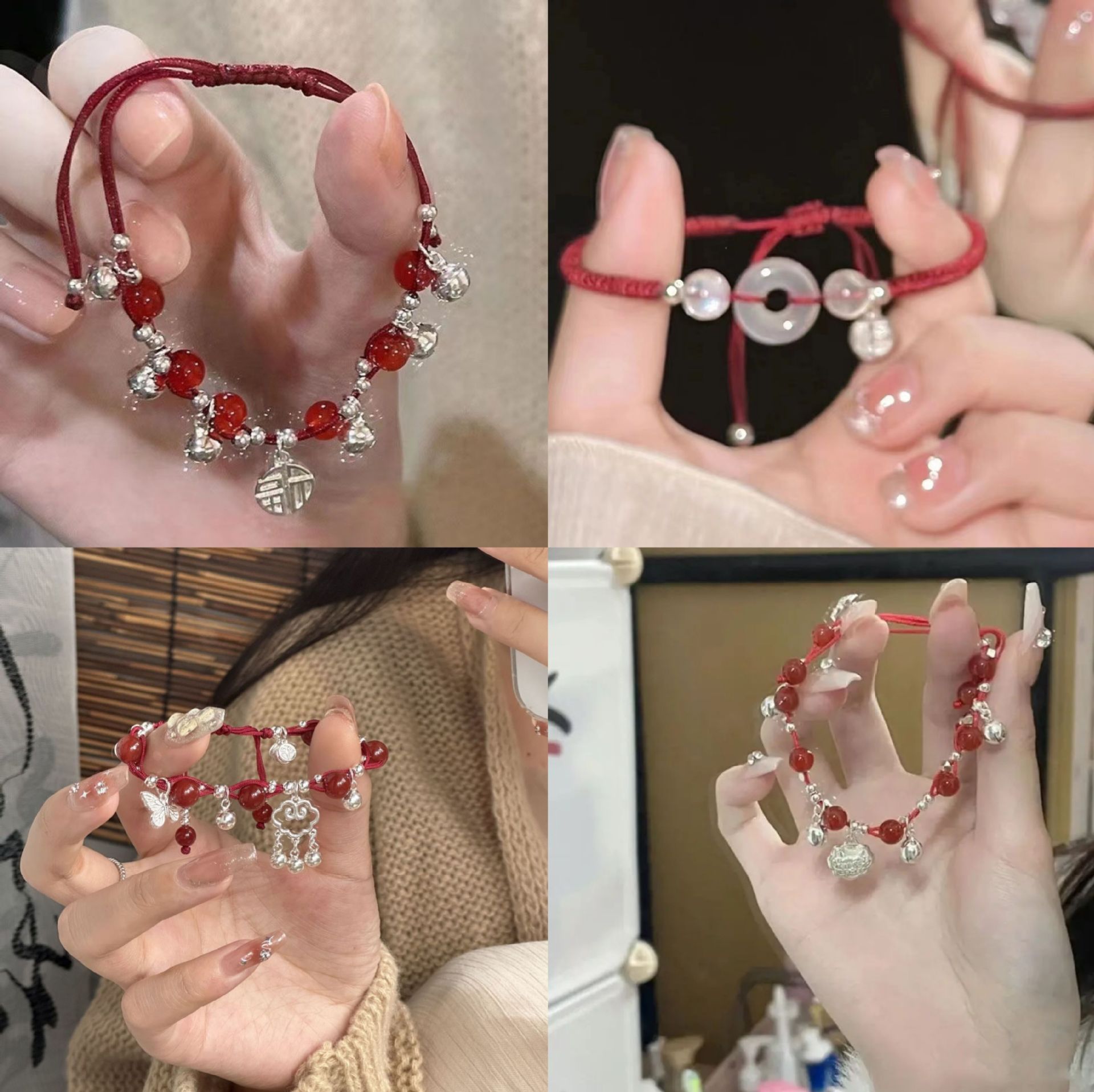 苗疆少女~祥雲鈴鐺編織手鍊小眾設計高級感手繩新中式本命年手飾