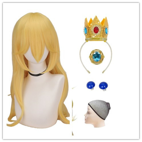 Super Mary Princess Cos Animation Wig Simulation Scalp cosplay Factory Outlet