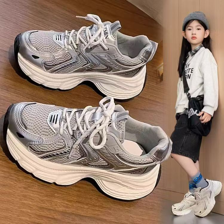 Zapatos deportivos para niñas, zapatos respirables para niños, primavera y otoño, 2026 nuevos zapatos para niños, zapatos casuales blancos