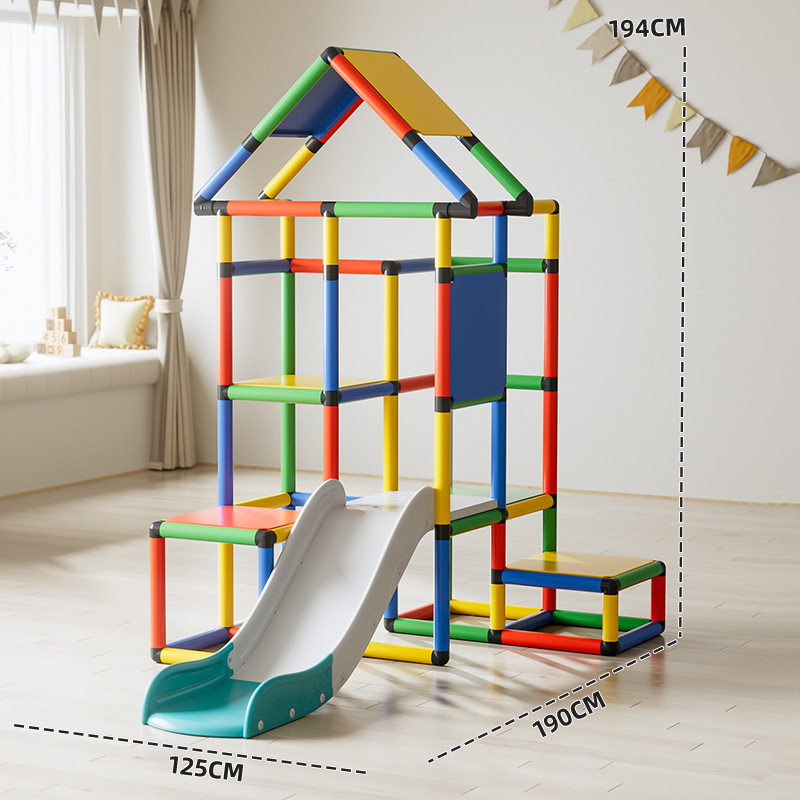 Pipa de escalada de tubería de cambio múltiple combinación de jardín de infantes de color interior de escalada de niños entrenamiento sensorial de escalada de roca juguetes de puente oscilante