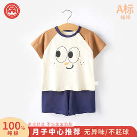 婴儿夏季套装宝宝纯棉短袖外出服童装夏季a类男童女童两件套装