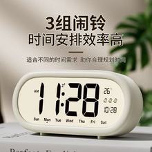 源头厂家 高清LCD闹钟大音量自律智能闹钟温度日历时间管理