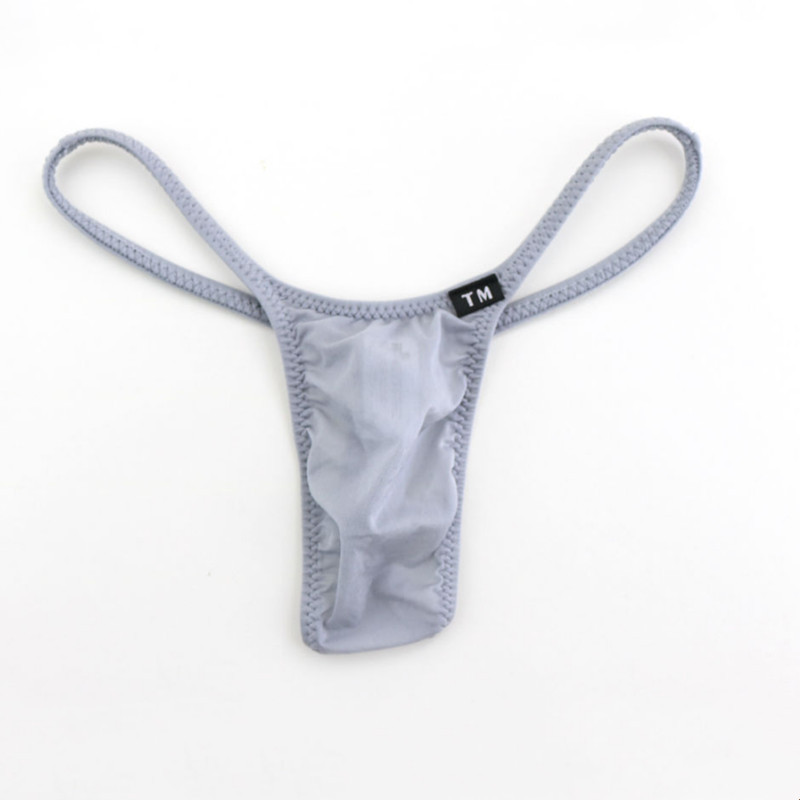New men's thong low waist thin nylon breathable fashion Men's sexy thong T pants stretch comfortable